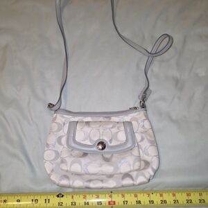 Coach White and Gray Crossbody Bag